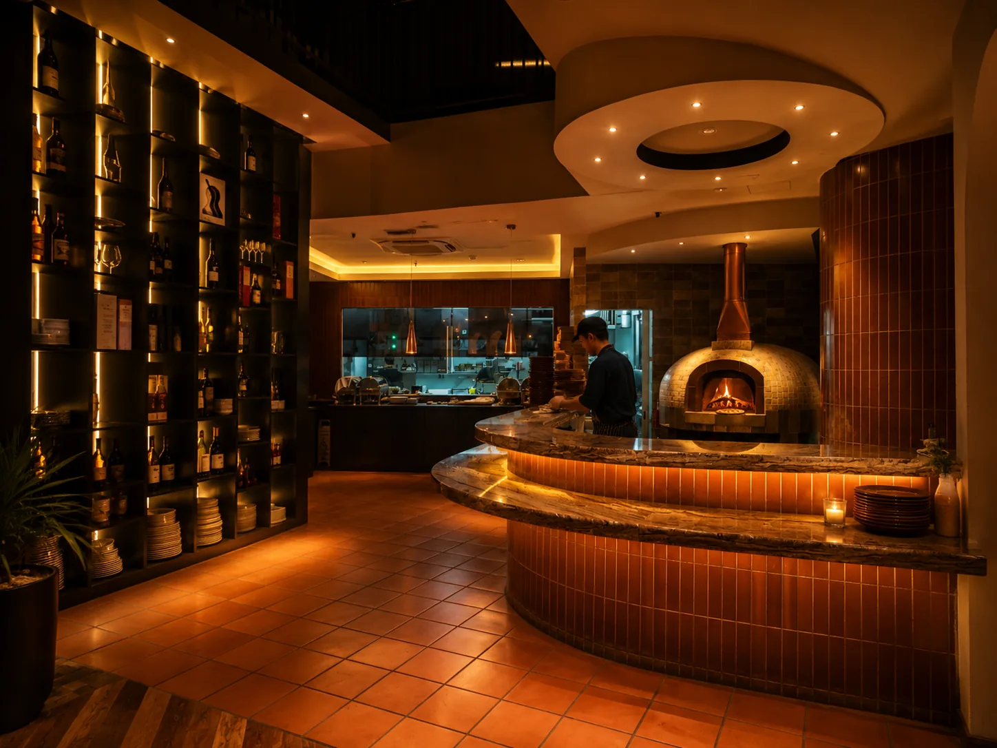 Tatto open kitchen and pizza oven at The Ascott Kuala Lumpur